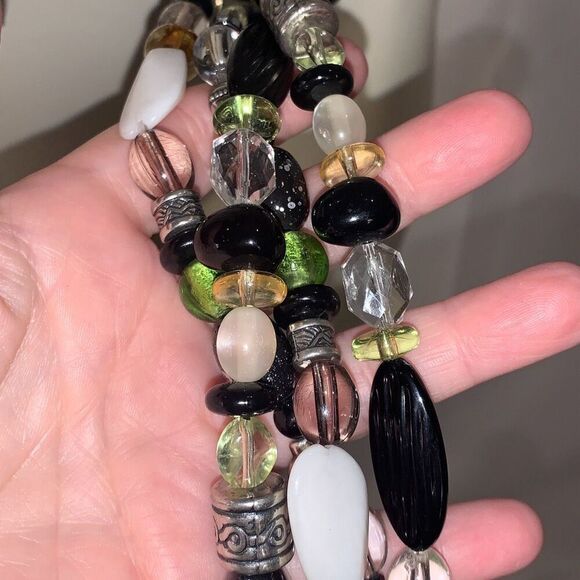 Vintage 90’s Beaded Hip Belt Coldwater Creek Multi Beaded Boho Statement Belt XL - Picture 13 of 16